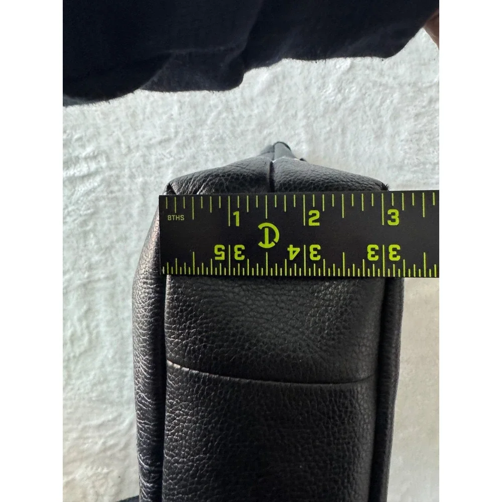 Born Black Leather Bucket Crossbody Shoulder Handbag Accent Stitching